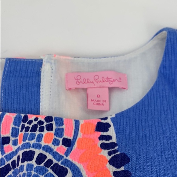 Lilly Pulitzer Mila shift dress Tic Tac Tile Mosaic blue pink sleeveless 8 - Picture 5 of 5